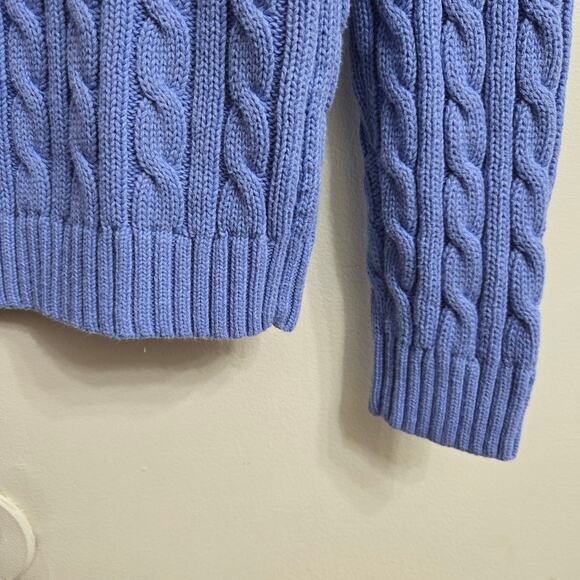 Lands End Women Preppy Classic Academia Heritage Ivy League Cable Knit Sweater M - Picture 4 of 9